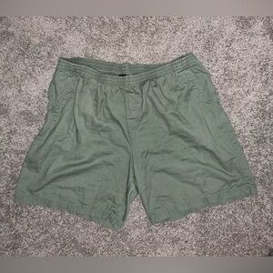 Basic Editions Green Shorts Lightweight Cotton Blend
